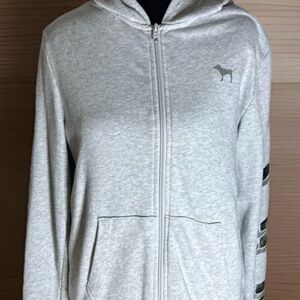 Victoria’s Secret Pink Bling Camo Sequins Hoodie Size M Grey 42x23”